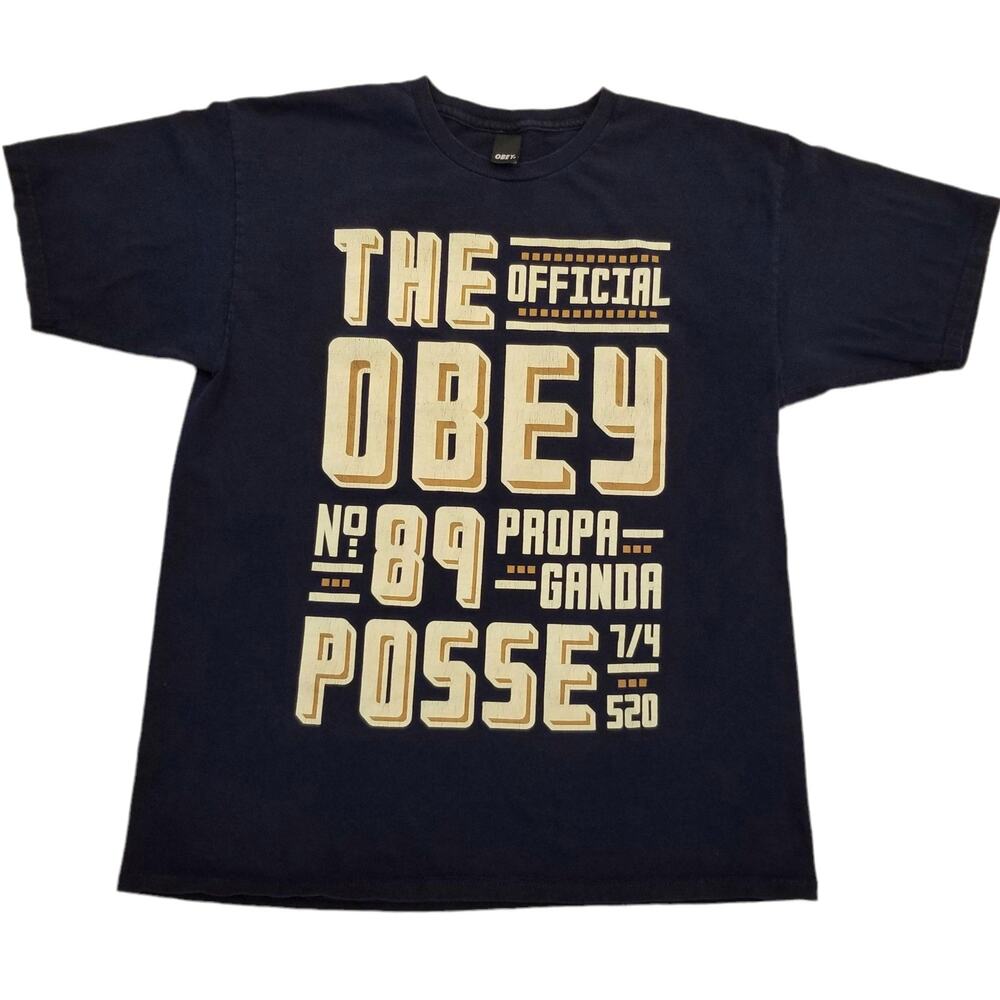 Obey No. 89 Propaganda Posse Men's Black T-Shirt Size L Large
